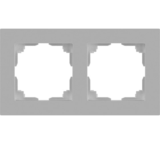 Изображение товара Рамка для розеток и выключателей Intro Accent 650203 на 2 поста, СУ, алюминий Б0063755