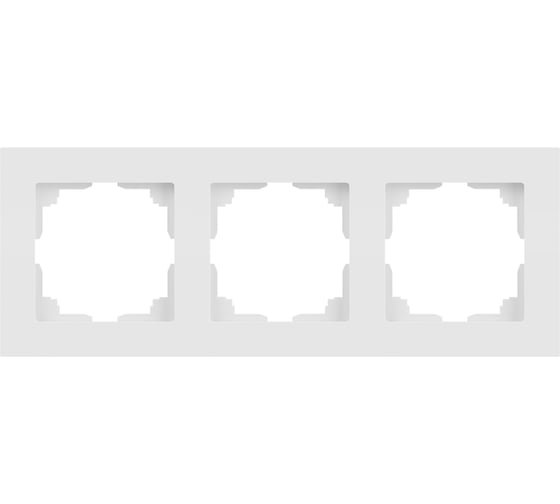 Изображение товара Рамка для розеток и выключателей Intro Accent 650301М на 3 поста, СУ, белый матовый Б0063744
