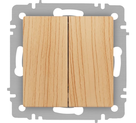 Изображение товара Выключатель Intro Accent 610411 двойной, 10А250В, IP20, СУ, AL/CU, сосна Б0063503