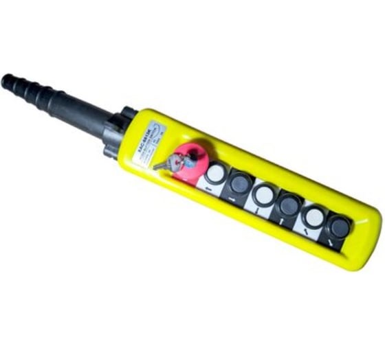 Изображение товара Пульт ООО "КРАНЭЛЕКТРО" ХАС-А6813К, 6 кнопок, 1 скорость, авар. стоп, ключ 00-00014594