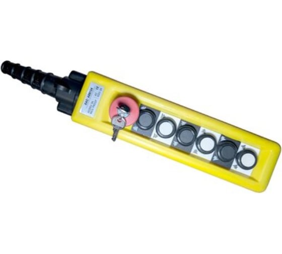 Изображение товара Пульт ООО "КРАНЭЛЕКТРО" ХАС-А6913К, 6 кнопок, 2 скорости, авар. стоп, ключ 00000014722