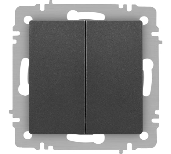 Изображение товара Выключатель Intro Accent 610407 двойной, 10А250В, IP20, СУ, AL/CU, графит Б0063493