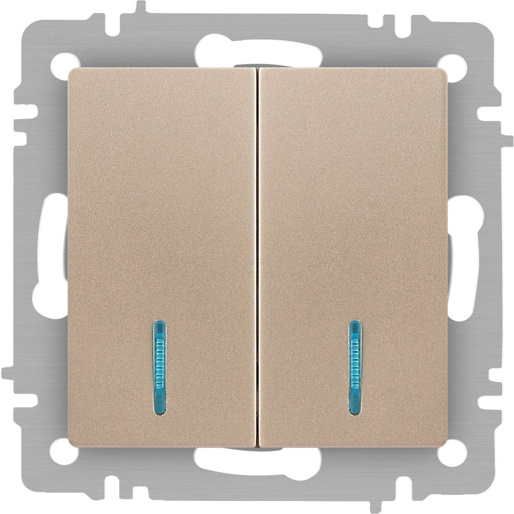 Изображение товара Выключатель Intro Accent 610504 двойной с подсветкой 10А 250В