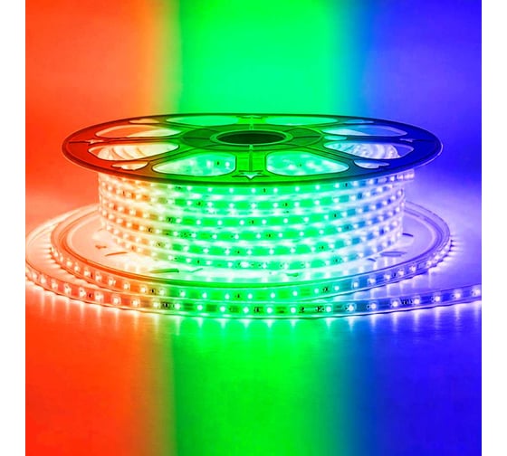 Изображение товара Светодиодная лента Apeyron 220В, 12Вт/м, smd5050, 60д/м, IP65 ПВХ, размер 16х8мм, 50м, RGB 17-48
