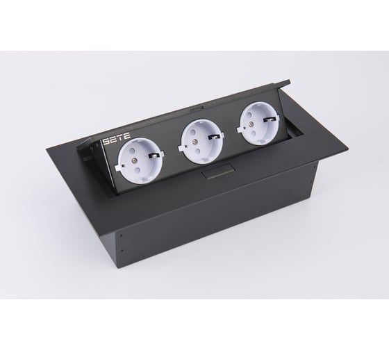 Изображение товара Выдвижной встраиваемый розеточный блок SETE на 3 EURO розетки SBT-03-20