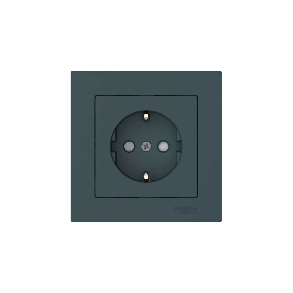Изображение товара Розетка Systeme Electric ATLASDESIGN с заземлением, 16A, изумруд