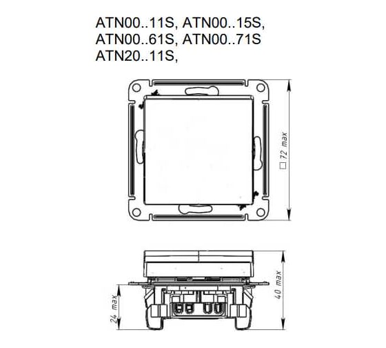 Изображение товара Перекрестный переключатель Systeme Electric ATLASDESIGN сх.7, 10АХ, мех., быстрозажим. клем., аквамарин ATN001171S