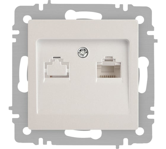 Изображение товара Розетка Intro Accent 6-303-06 информационная RJ45, IP20, СУ, перламутр Б0063636