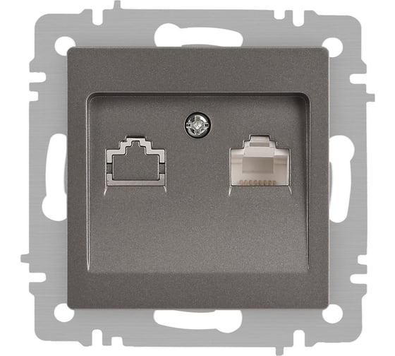 Изображение товара Розетка Intro Accent 6-303-09 информационная RJ45, IP20, СУ, титан Б0063642