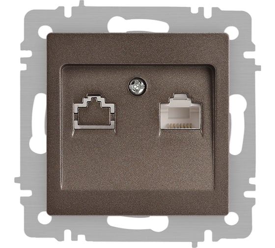 Изображение товара Розетка Intro Accent 6-303-08 информационная RJ45, IP20, СУ, бронза Б0063639