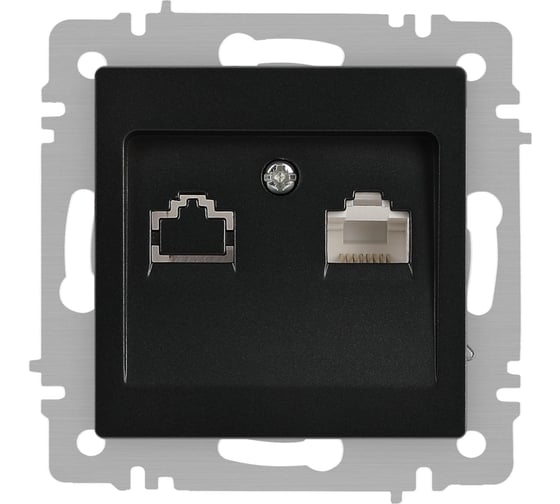 Изображение товара Розетка Intro Accent 6-303-05 информационная RJ45, IP20, СУ, антрацит Б0063634