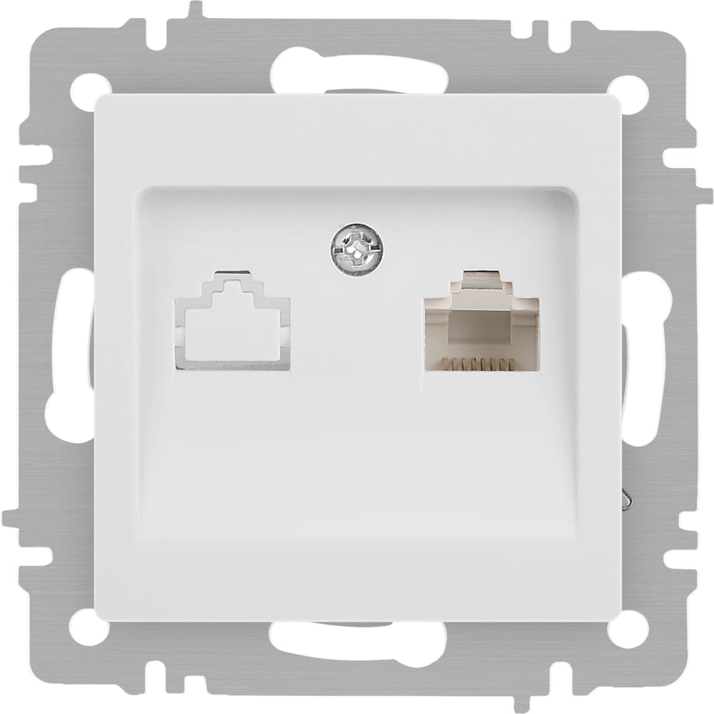Изображение товара Розетка компьютерная RJ45 IP20 встраиваемая белый матовый Accent