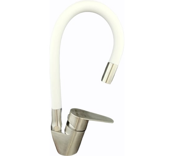 Изображение товара Смеситель для кухни OUTE однорычажный из нержавеющей стали SUS 304, белый/хром T40583B T40593B