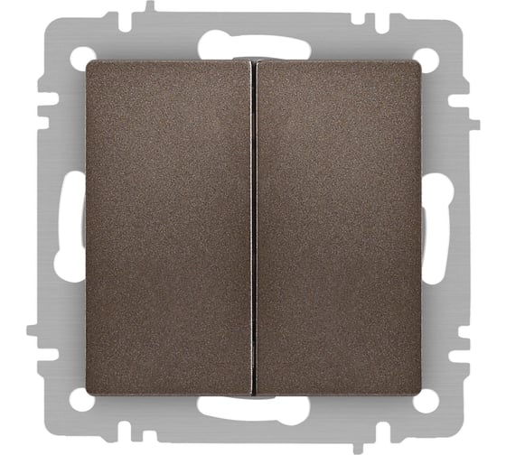 Изображение товара Переключатель Intro Accent 610708 двойной, 10А250В, IP20, СУ, AL/CU, бронза Б0063570