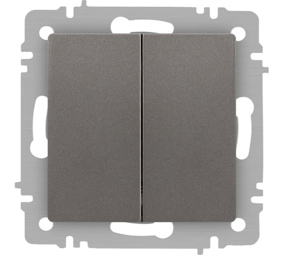 Изображение товара Переключатель Intro Accent 610709 двойной, 10А250В, IP20, СУ, AL/CU, титан Б0063572