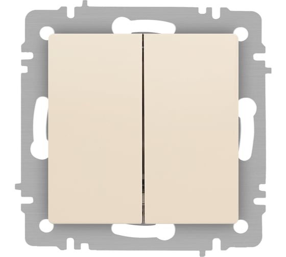 Изображение товара Переключатель Intro Accent 610702 двойной, 10А250В, IP20, СУ, AL/CU, слоновая кость Б0063558