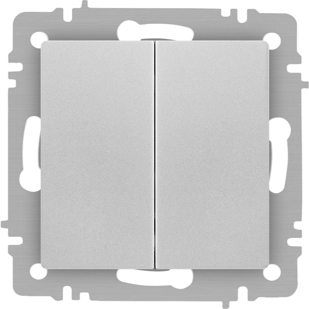 Изображение товара Переключатель Intro Accent 610703 двойной, 10А250В, IP20, СУ, AL/CU, алюминий Б0063560