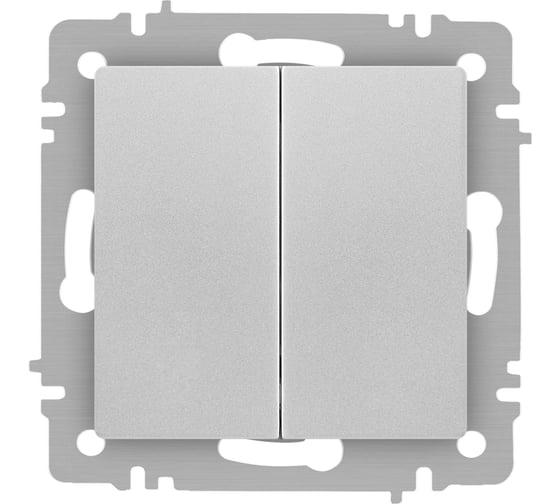 Изображение товара Переключатель Intro Accent 610703 двойной, 10А250В, IP20, СУ, AL/CU, алюминий Б0063560