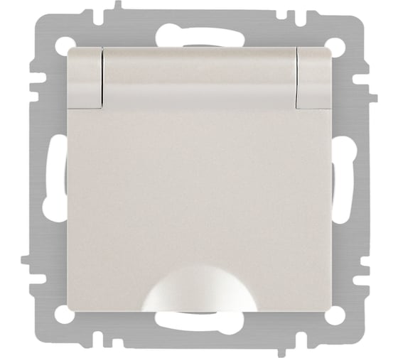 Изображение товара Розетка Intro Accent 620306 2PE Schuko с крышкой, 16А250В, IP20, скрытой установки, AL/CU, перламутр Б0063429