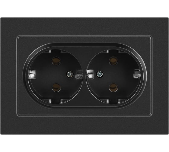 Изображение товара Розетка Intro Accent 620507, 2x2PE Schuko, 16А250В, IP20, скрытой установки, AL/CU, графит Б0063496