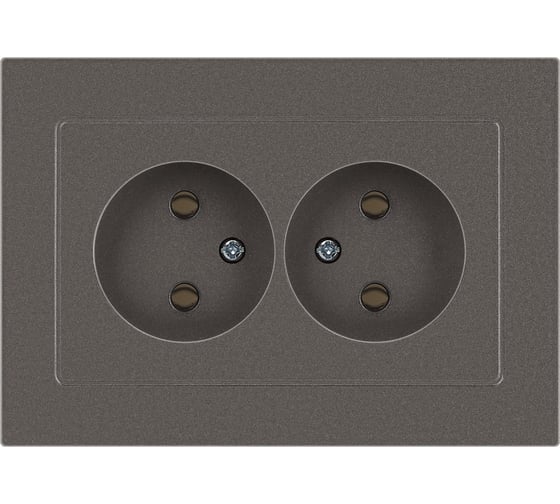 Изображение товара Розетка Intro Accent 620409 2x2P, 16А250В, IP20, скрытой установки, AL/CU, титан Б0063433