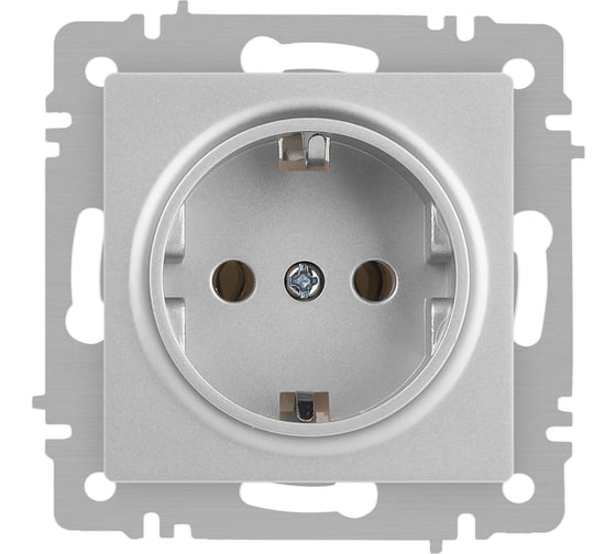 Изображение товара Розетка Intro Accent 620203 2PE Schuko, 16А250В, IP20, скрытой установки, алюминий Б0063686