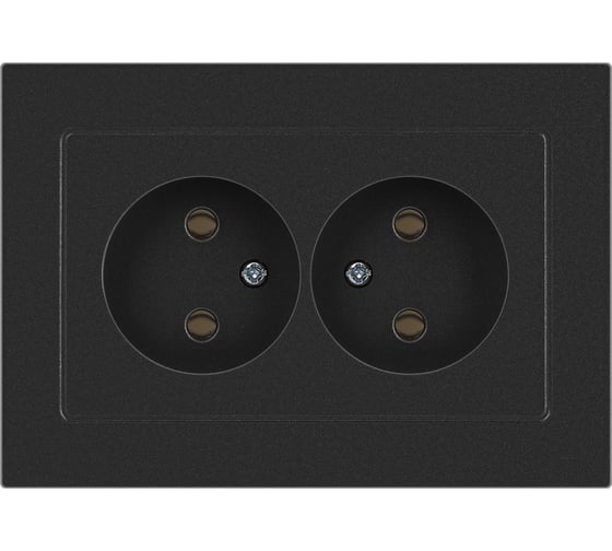 Изображение товара Розетка Intro Accent 620407, 2x2P, 16А250В, IP20, скрытой установки, AL/CU, графит Б0063435