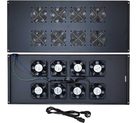 Изображение товара Блок 8-ми вентиляторов в крышу шкафа TWT Business глубиной 1200 мм, (с подшипниками) -CBB-FANB8-12 TWT-CBB-FANB8-12