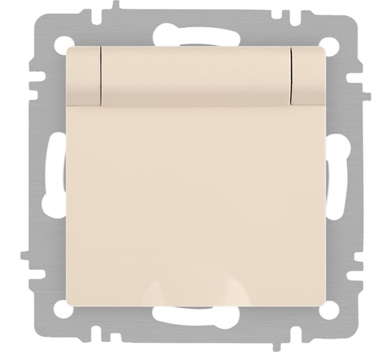 Изображение товара Розетка Intro Accent 620302 2PE Schuko с крышкой, 16А250В, IP20, скрытой установки, слоновая кость Б0063716