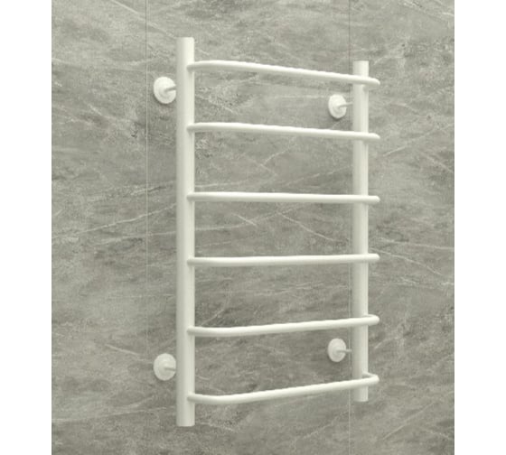 Изображение товара Полотенцесушитель стальной ТЕРМОДИЗАЙН N Steel, лесенка, W=500, H=600, 6 перекладин, 1/2в.р. бел.бархат TDNSt002WV