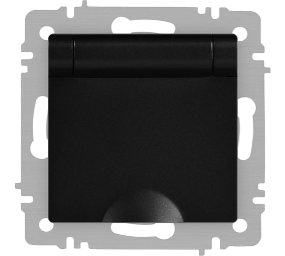 Изображение товара Розетка Intro Accent 620305 2PE Schuko с крышкой, 16А250В, IP20, скрытой установки, антрацит Б0063747