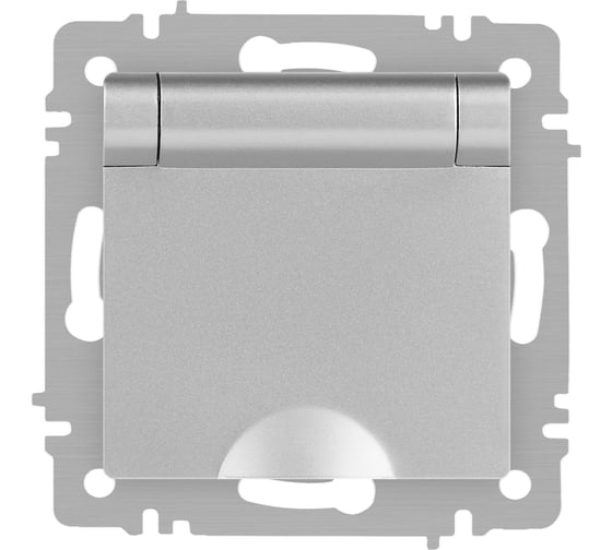Изображение товара Розетка Intro Accent 620303 2PE Schuko с крышкой, 16А250В, IP20, скрытой установки, алюминий Б0063721