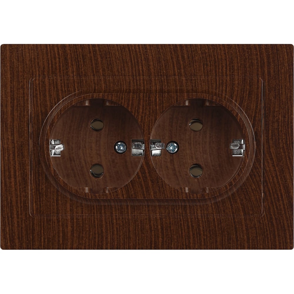 Изображение товара Розетка Intro Accent 620510 2x2PE Schuko скрытая установка венге 16А 250В IP20