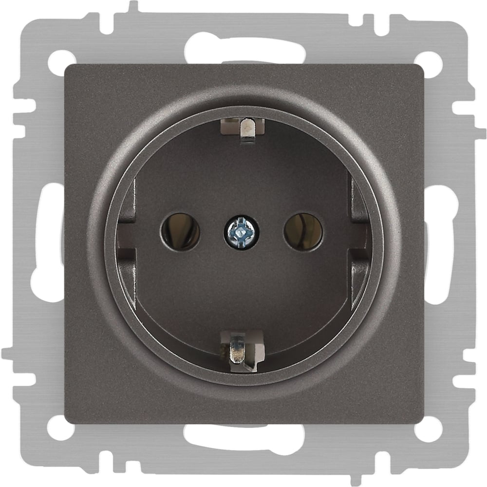 Изображение товара Розетка Intro Accent 620209 2PE Schuko для встраиваемой установки, титановый цвет