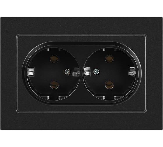 Изображение товара Розетка Intro Accent 620505 2x2PE Schuko, 16А250В, IP20, скрытой установки, AL/CU, антрацит Б0063494