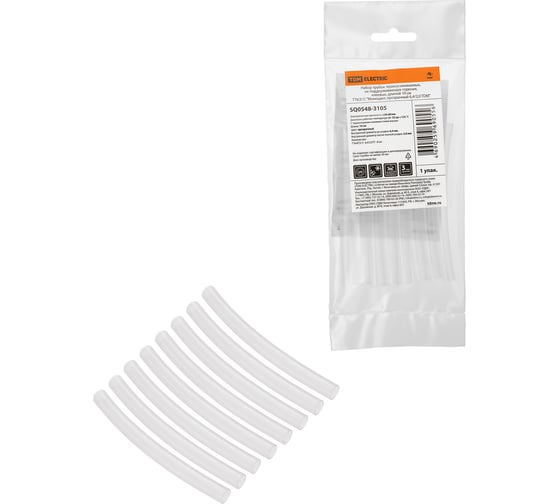 Изображение товара Набор трубок термоусаживаемых TDM ELECTRIC, клеевых ТТк(3:1) Моноцвет, прозрачный 6,4/2,0 TDM SQ0548-3105