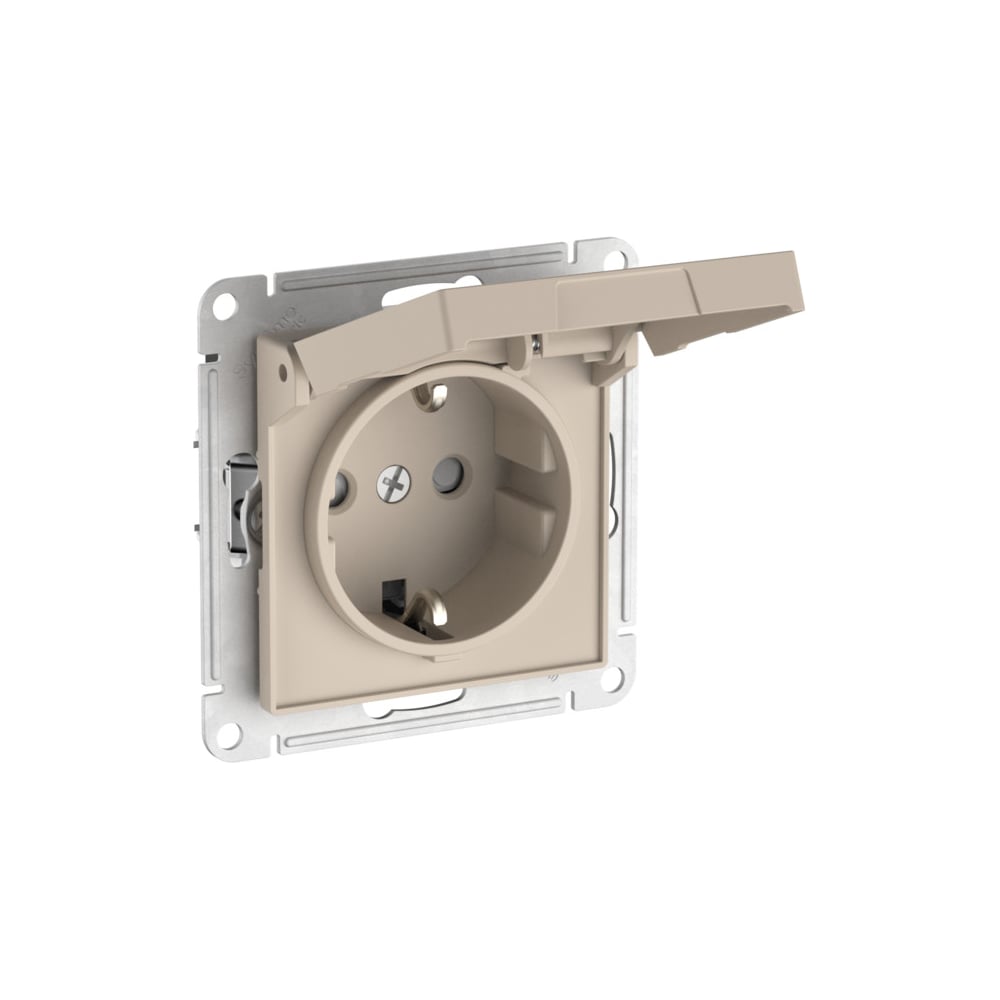 Изображение товара Механизм розетки Systeme Electric ATLASDESIGN с заземлением 16А IP20 песочный