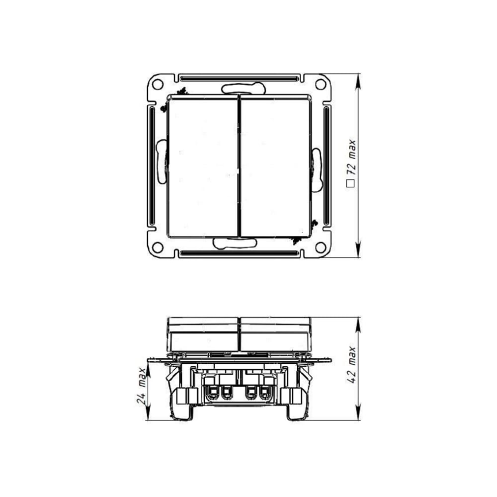Изображение товара Механизм 2-клавишного переключателя Systeme Electric ATLASDESIGN сх.6/2 10А мокко