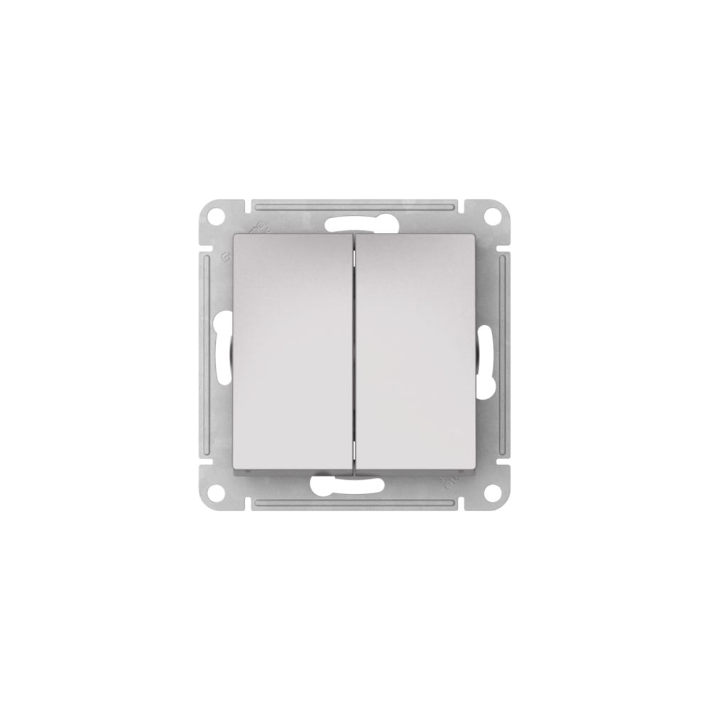 Изображение товара Механизм 2-клавишного переключателя Systeme Electric ATLASDESIGN сх.6/2 алюминий