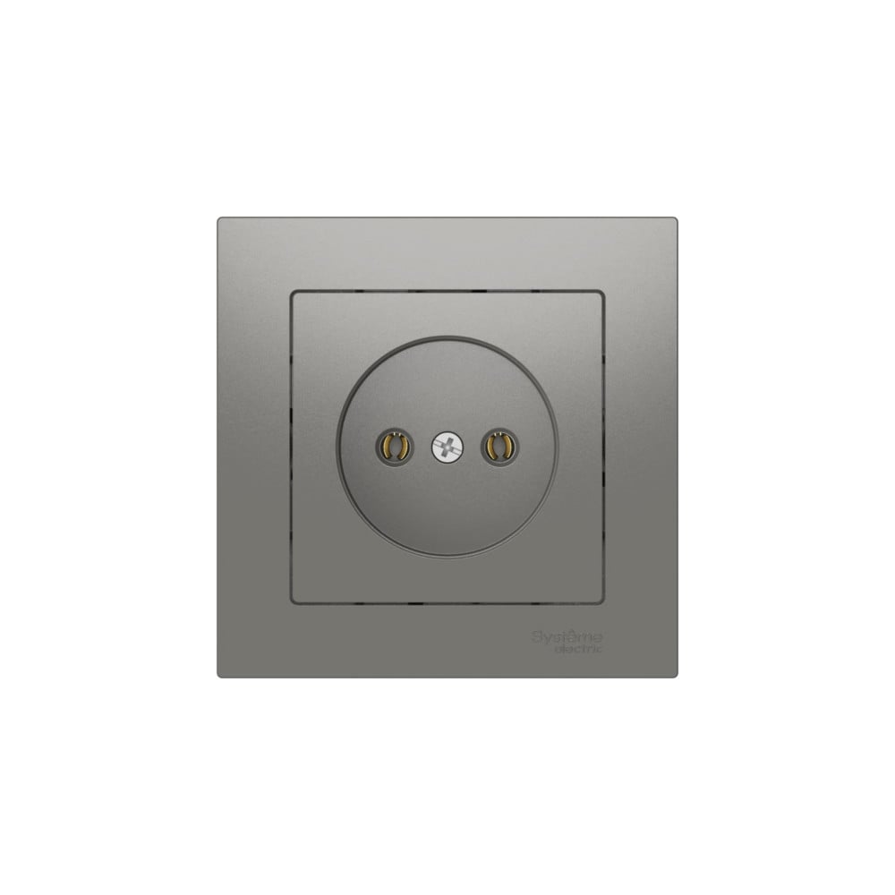 Изображение товара Розетка Systeme Electric ATLASDESIGN без заземления 16А встраиваемая сталь серый