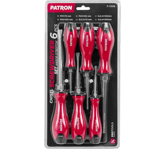 Изображение товара Набор отверток Patron 6 предметов P-7006(64830)