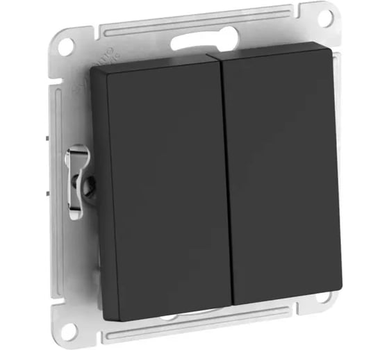 Изображение товара 2-клавишный переключатель Systeme Electric ATLASDESIGN RRR сх.6/2, 10АХ, механизм, КАРБОН ATN001065R