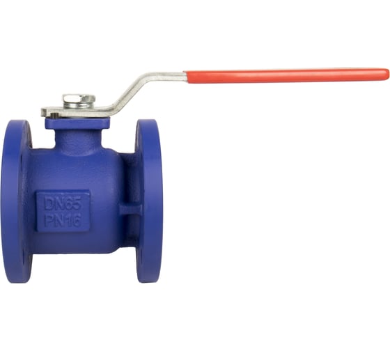 Изображение товара Кран шаровой полнопроходной RUSHWORK РАШВОРК , DN050, PN16, корпус - GJL-250 (GG25), шар - AISI304, уплотнение шара - PTFE, Ф/Ф 707-050-16