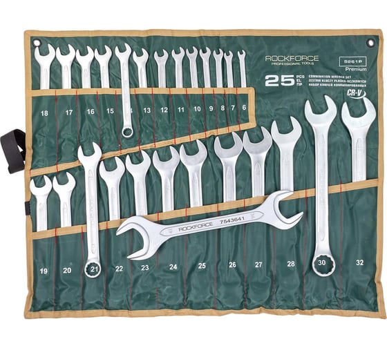 Изображение товара Ключи комбинированные Rockforce 6-28 мм RF-5261P+1 PREMIUM(64541)