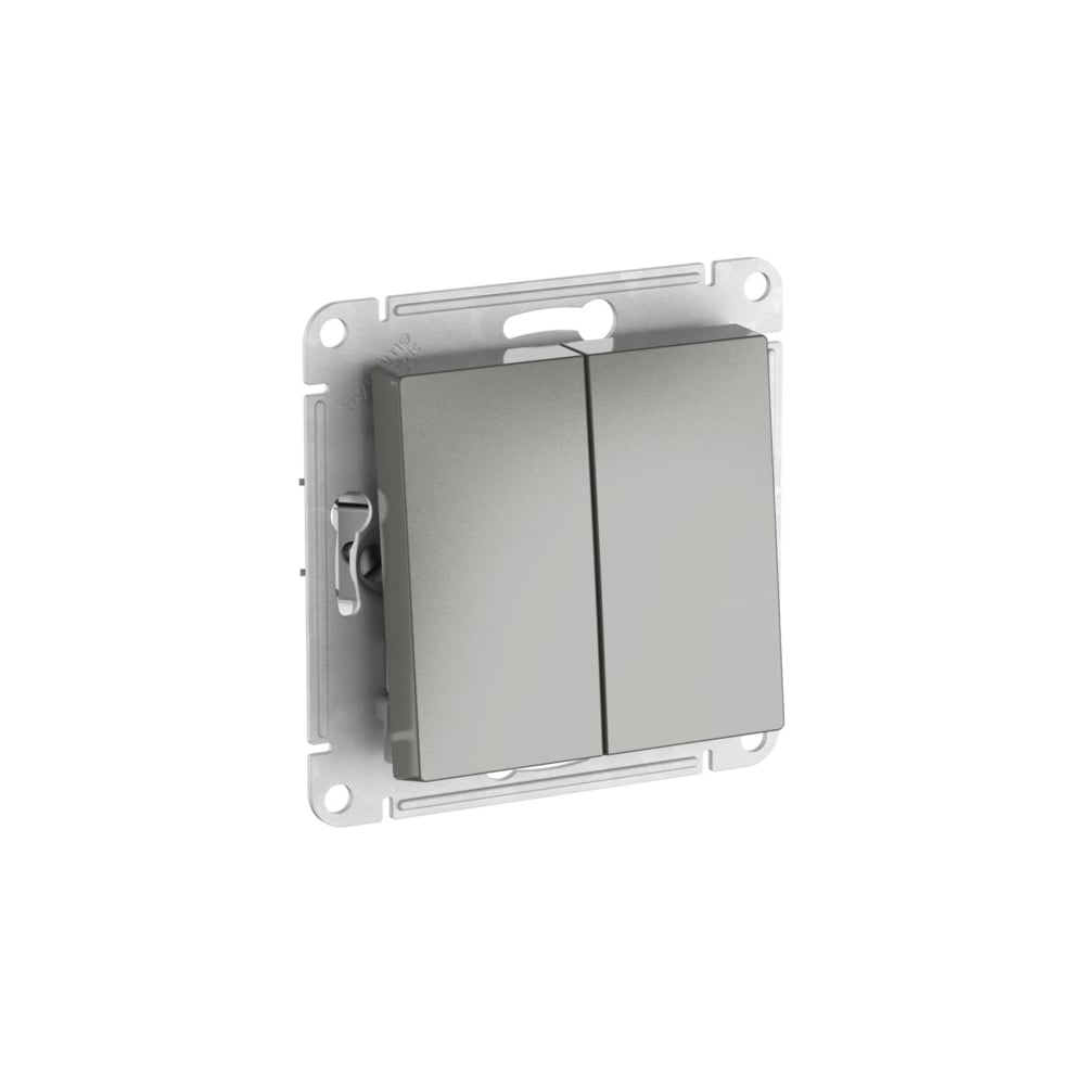 Изображение товара 2-клавишный выключатель Systeme Electric ATLASDESIGN сх.5 IP20 10А сталь