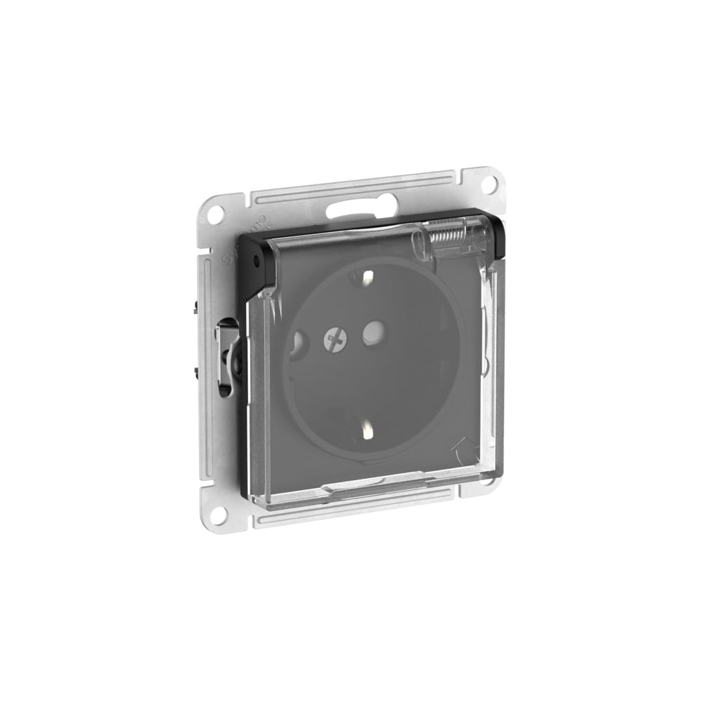 Изображение товара Розетка с заземлением Systeme Electric ATLASDESIGN AQUA IP44, 16А, черная