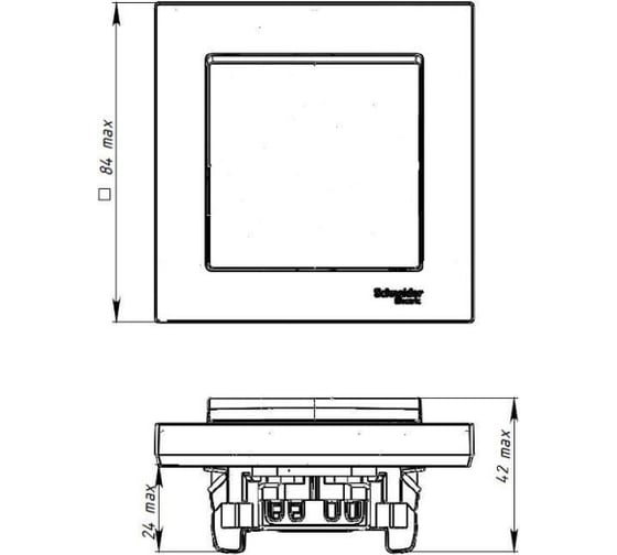 Изображение товара 1-клавишный выключатель Systeme Electric ATLASDESIGN, сх.1, 10АХ, в сборе, быстрозажимные клеммы, карбон ATN001012S