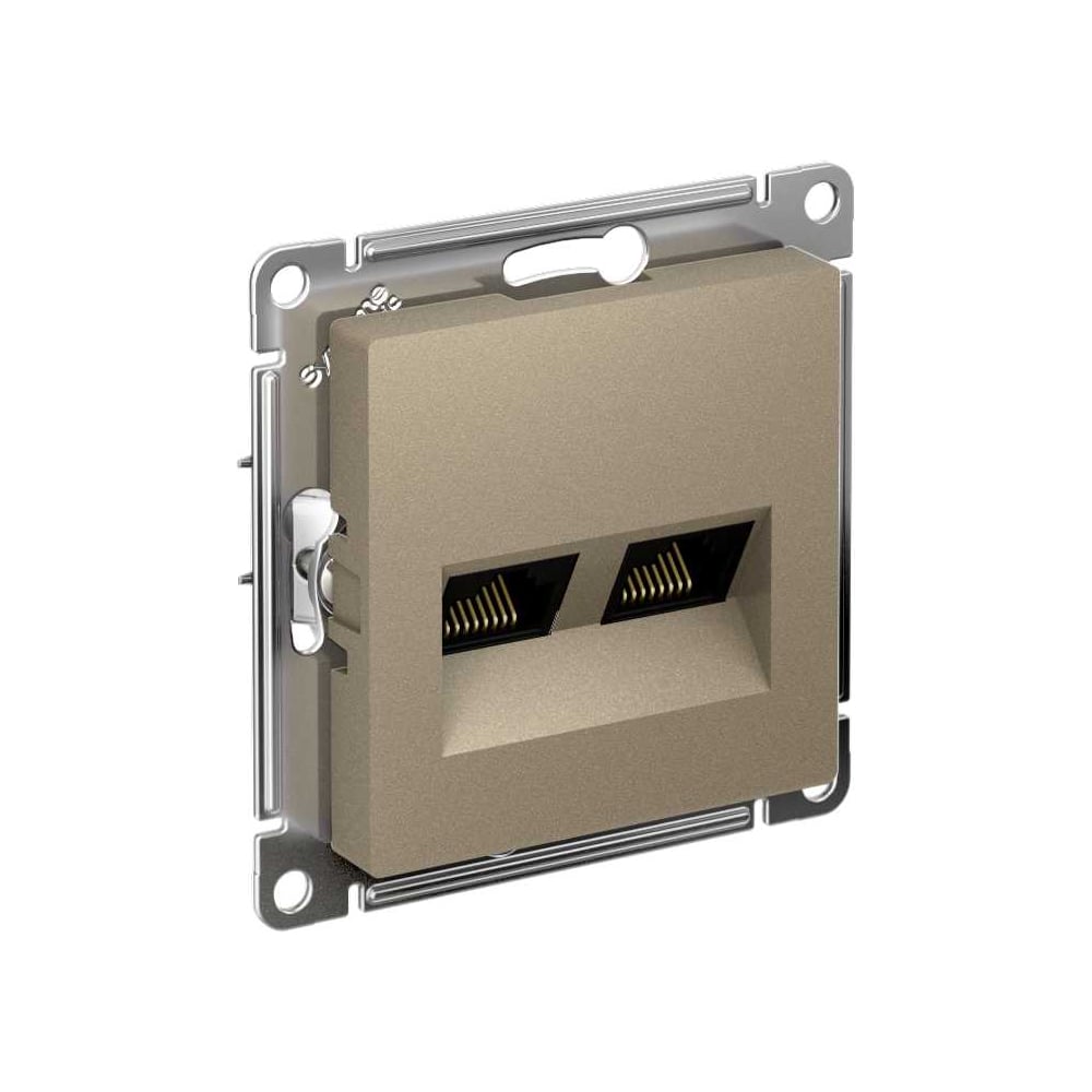 Изображение товара Двойная компьютерная розетка Systeme Electric ATLASDESIGN RJ45+RJ45 шампань