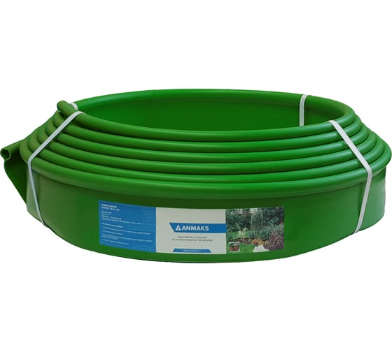 Изображение товара Пластиковый садовый бордюр Анмакс ANMAKS Кантри MAXI зеленый, длина 10 м высота 140 мм 82402-З