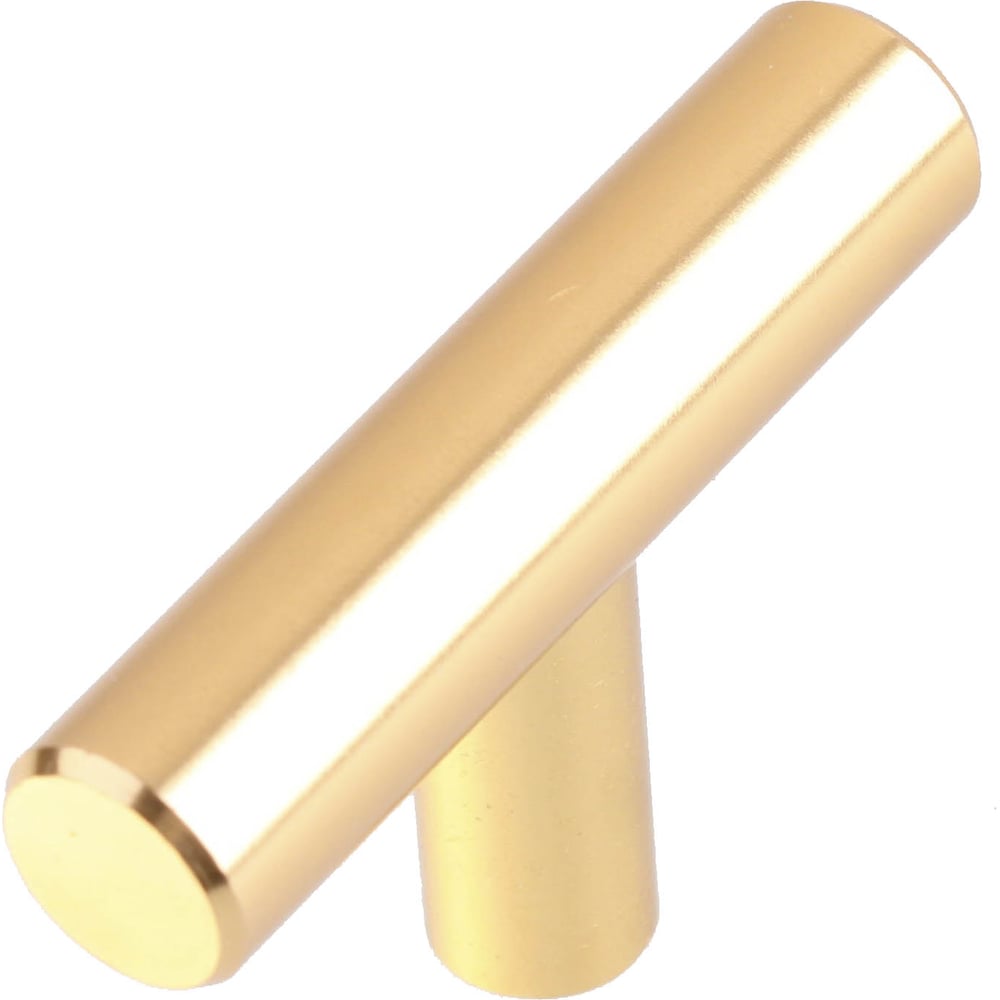 Изображение товара Мебельная ручка кнопка Стройбат штырь из алюминия глянцевое золото 50 мм
